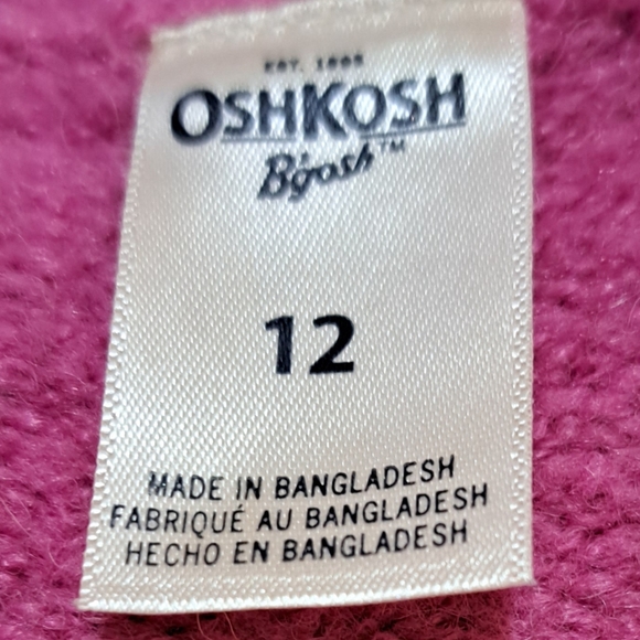 OSHKOSH Sweater Kids Girl Size 12 Pink Wool - Picture 5 of 12